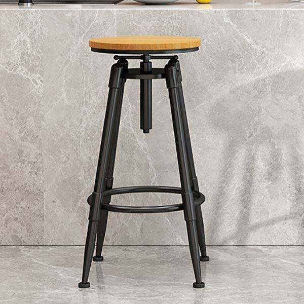 Industrial Adjustable Counter Chair Metal Round Indoor Dining Stool with Swivel