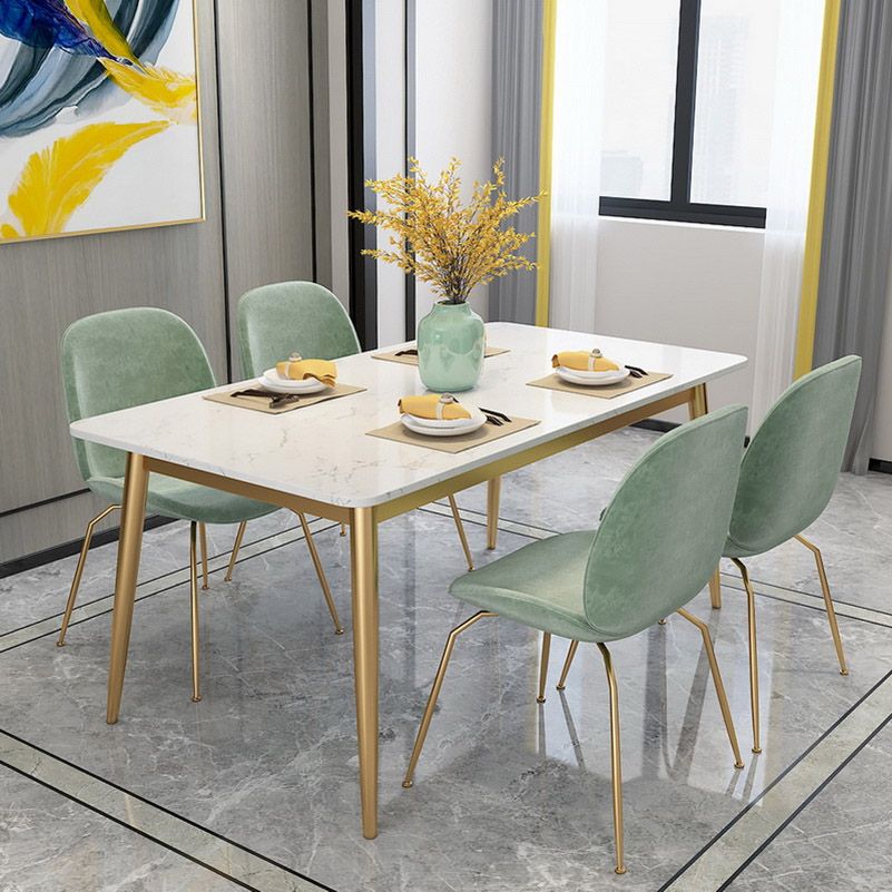Glam Stone Rectangle Dining Table Metal Legs for Dining Room Clearhalo 'Dining Tables & Seating' 'Dining Tables' 'dining_table' 'furn' 'furn_dining_table' 'Furniture' 'Kitchen & Dining Furniture' 1200x1200_aabbdff4-dd55-4969-be70-09114e455431