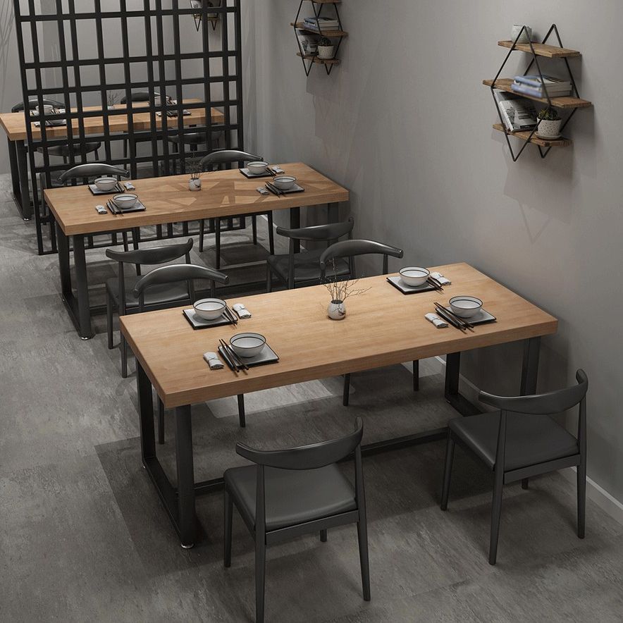Industrial Dining Table Pine Solid Wood Table with Trestle Base for Dining Room Clearhalo ' dining_table' 'Dining Tables & Seating' 'Dining Tables' 'furn' 'furn_dining_table' 'Furniture' 'furniture_dining_table' 'Kitchen & Dining Furniture' 'kitchen&dining_furn' 'kitchen' 'kitchen_dining_table' 1200x1200_aabc270b-6cab-4137-8ab6-26cce48566ec