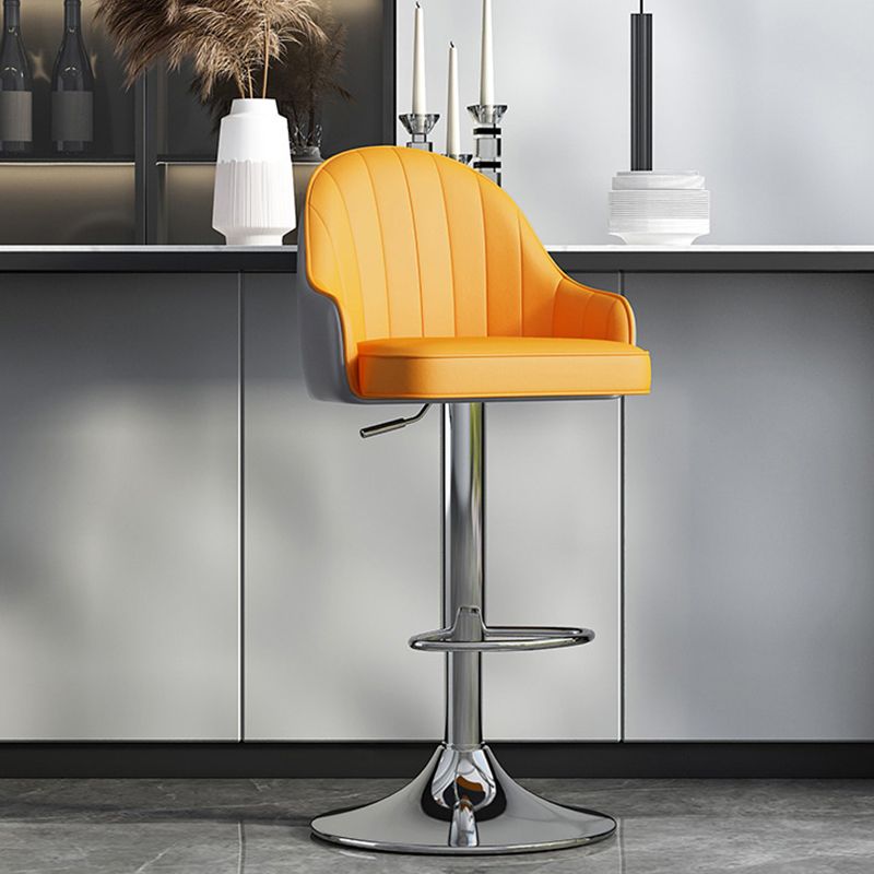 Glam Dining Stools Adjustable Height Bar Stools with Metal Base Clearhalo 'Bar Furniture' 'Bar Stools' 'bar_stools' 'furn' 'furn_bar_stools' 'Furniture' 'Kitchen & Dining Furniture' 1200x1200_aabd10aa-d48b-45d7-b81a-1f7435d103a5