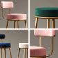 Glam Style Plush Upholstered Bar-stool Round Counter Bar Stool with Gold Legs
