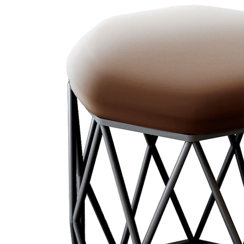 Glamoktomane Samt tränenresistent Feste Farbe Runde Ottomane mit Metallbeinen