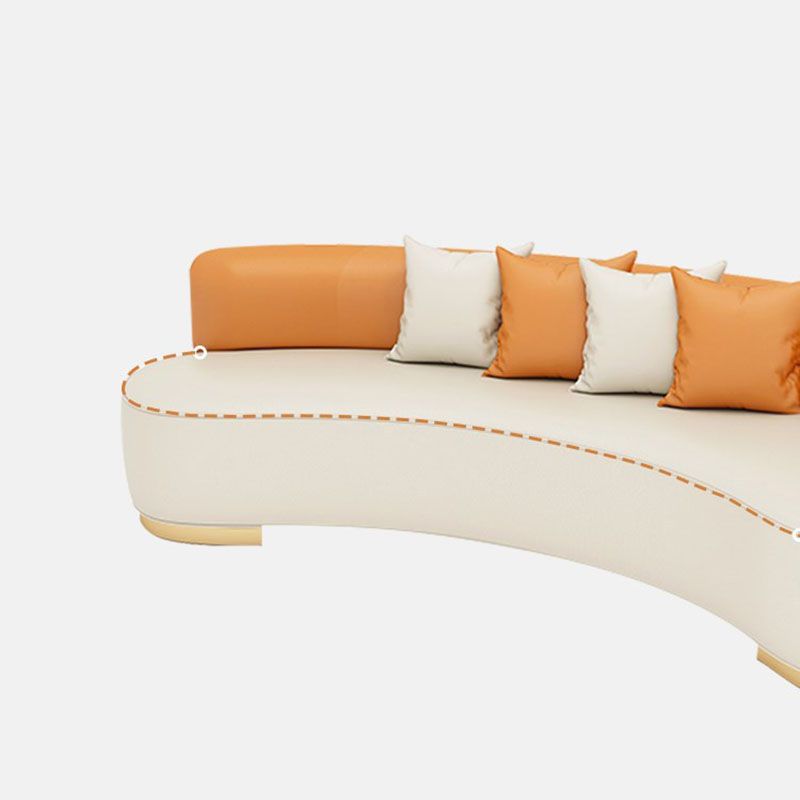 Sofá de cuero de sofá de estilo contemporáneo para sala de estar