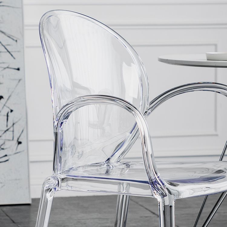Nordischer Acrylarm-Essstuhl für Restaurant, 17-Zoll-Höhe