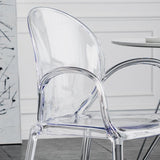 Nordischer Acrylarm-Essstuhl für Restaurant, 17-Zoll-Höhe