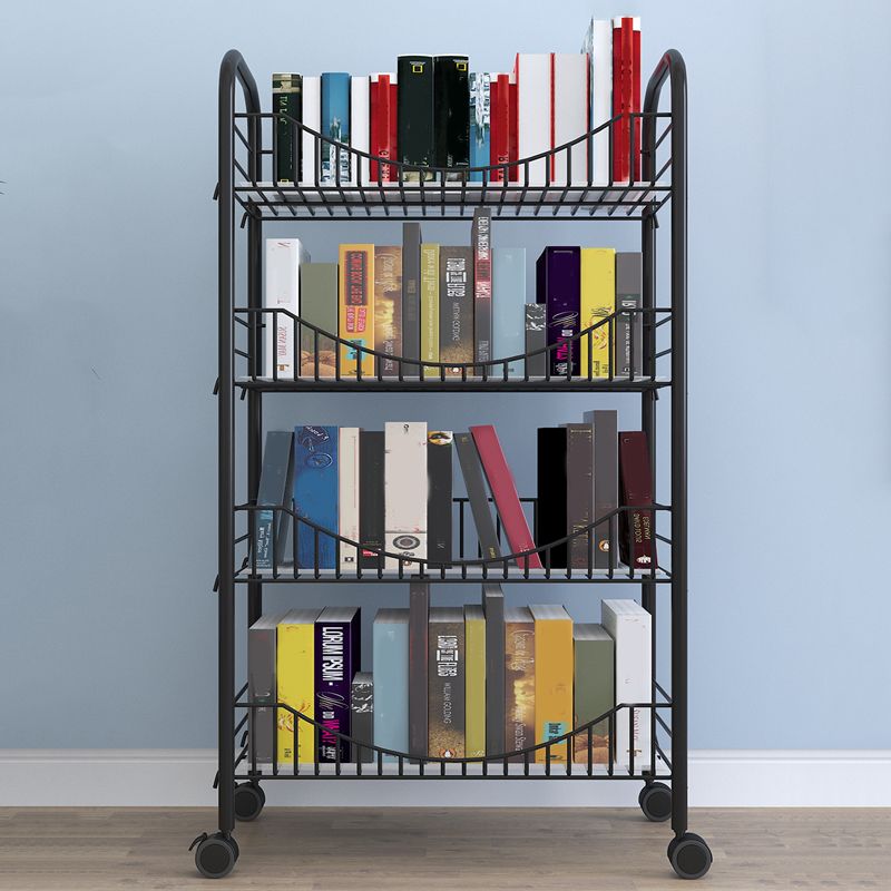 Modern Style Steel Bookshelf Open Shelf Bookcase with Caster Wheels Clearhalo 'Bookcases' 'furn' 'furn_bookcases' 'Furniture' 'furniture_bookcases' 'Office Furniture' 1200x1200_aac1a3bc-fdf9-40b0-8ac6-402afa88bfca
