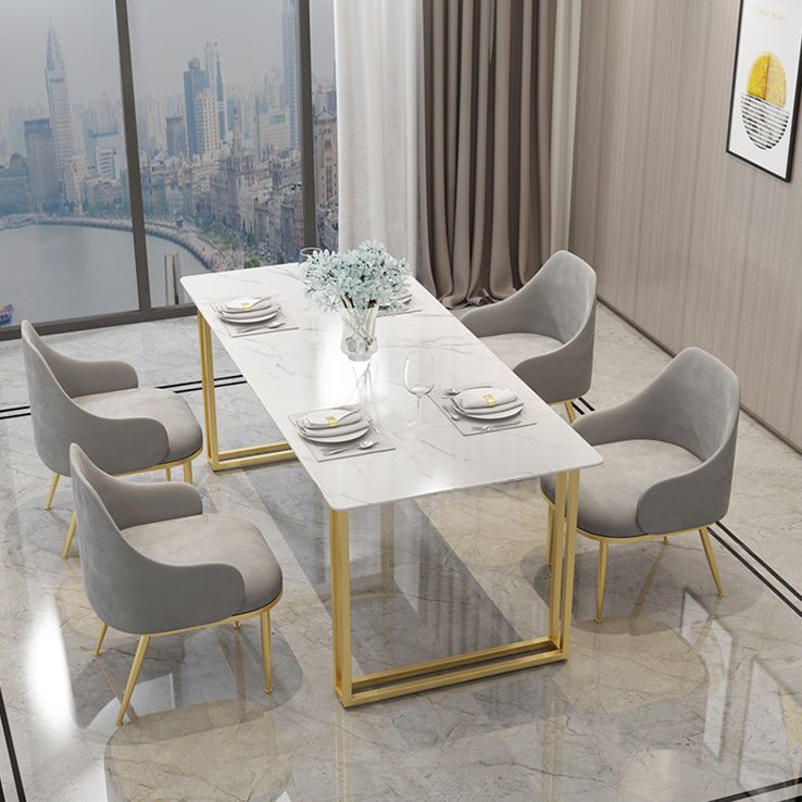 Glam Style 1/2/5 Pieces Dining Set White-gold Table Kitchen Set for Dining Room Clearhalo 'Dining Room Sets' 'Dining Tables & Seating' 'dining_room_set' 'furn' 'furn_dining_room_set' 'Furniture' 'furniture_dining_room_set' 'Kitchen & Dining Furniture' 'kitchen&dining_furn' 'kitchen' 1200x1200_aac2b426-9f7a-4fb7-a494-1ae4c388cfa3