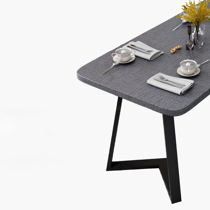 Metal Industrial Rectangle Dining Table Grey Wood Top Table with Sled Base Clearhalo ' dining_table' 'Dining Tables & Seating' 'Dining Tables' 'furn' 'furn_dining_table' 'Furniture' 'furniture_dining_table' 'Kitchen & Dining Furniture' 'kitchen&dining_furn' 'kitchen' 'kitchen_dining_table' 1200x1200_aac2fcda-6b66-4166-bc8f-aae7f00ebbdc