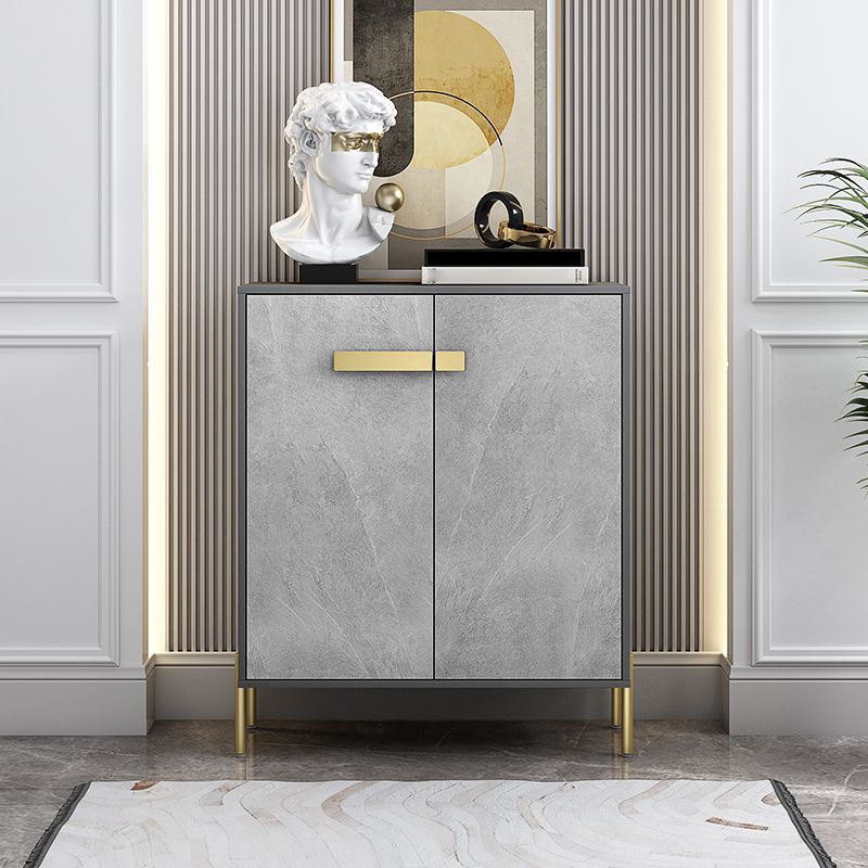 Sideboard in legno ingegnerizzato grigio moderno server da pranzo a scaffalatura regolabile per soggiorno