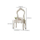 4 Drawers Makeup Table White Make up Table Stool Set Victorian Wood Vanity