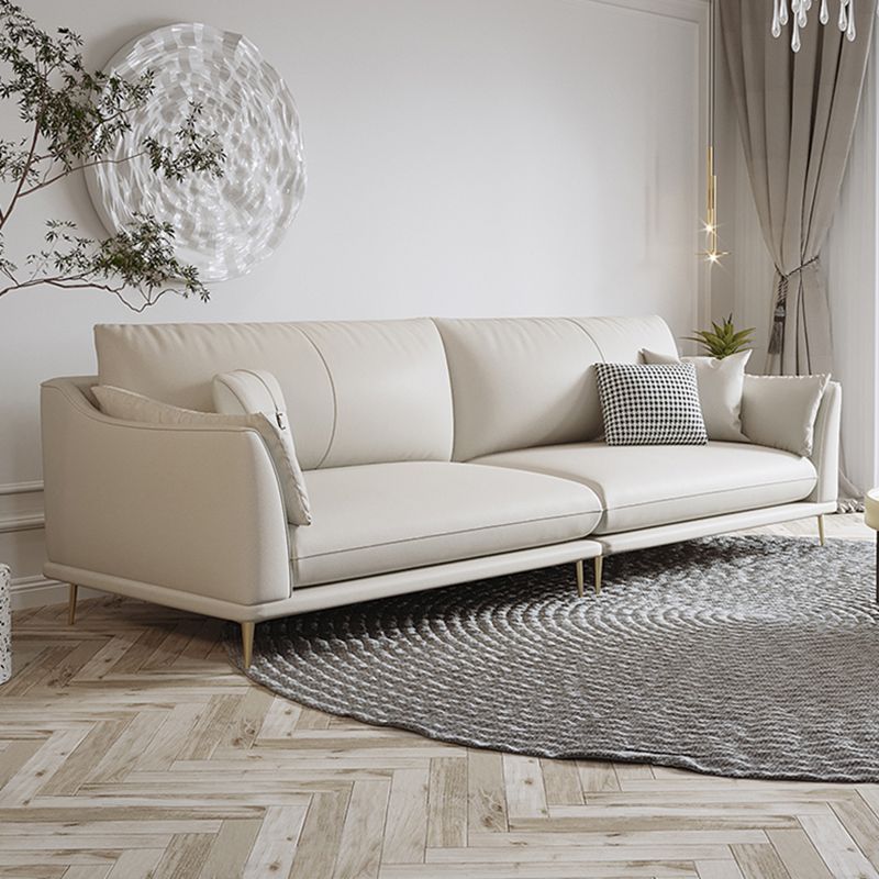 SOFA DI PELLE FUCCHIO 36.22 "D X 35.43" H divano braccio svasato per soggiorno