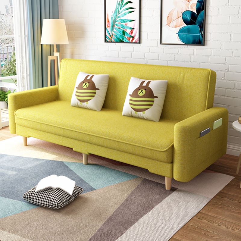 Living Room Contemporary Sleeper Square Arm 3-seater Linen Sofa