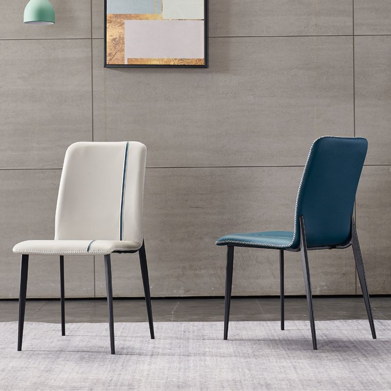 Modern Armless Dining Chairs Parsons Side Chair Set for Kitchen