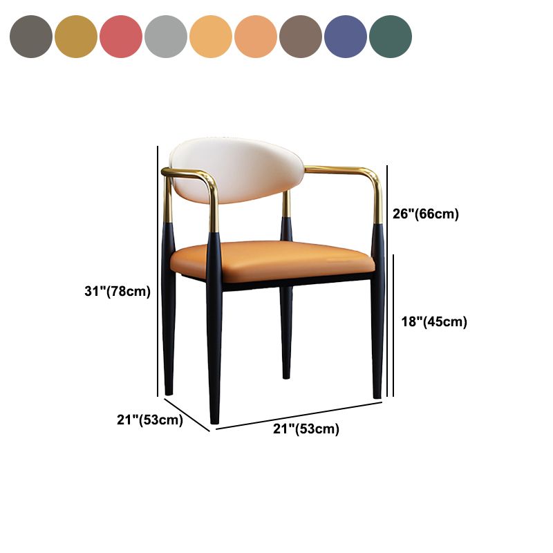 Faux Leather Arm Task Chair Modern Style Upholstered Working Chair Clearhalo 'furn' 'furn_office_chair' 'Furniture' 'Office Chairs' 'Office Furniture' 'office_chair' 1200x1200_aac6322b-dbe5-4a27-974d-f3a8dfdb88c2