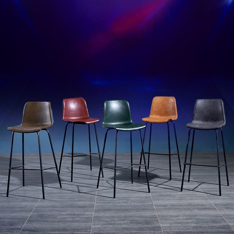 Contemporary Style Bar-stool Leather Counter Bar Stool for Kitchen Bar with Metal Legs Clearhalo 'Bar Furniture' 'Bar Stools' 'bar_stools' 'furn' 'furn_bar_stools' 'Furniture' 'furniture_bar_stools' 'Kitchen & Dining Furniture' 1200x1200_aac7716d-fdd4-4ed8-a16d-26587576cecd