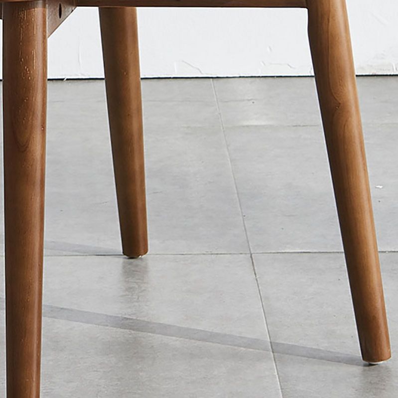 Armless Wooden Legs Dining Chairs Minimalist Design Open Back Dining Side Chair