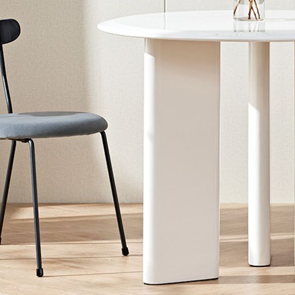 Minimalist White Kitchen Dining Table Solid Wood Round Shape Dining Table with 3 Legs Base Clearhalo ' dining_table' 'Dining Tables & Seating' 'Dining Tables' 'furn' 'furn_dining_table' 'Furniture' 'furniture_dining_table' 'Kitchen & Dining Furniture' 'kitchen&dining_furn' 'kitchen' 'kitchen_dining_table' 1200x1200_aac99f81-a42c-49e1-bba8-f361c55c6491