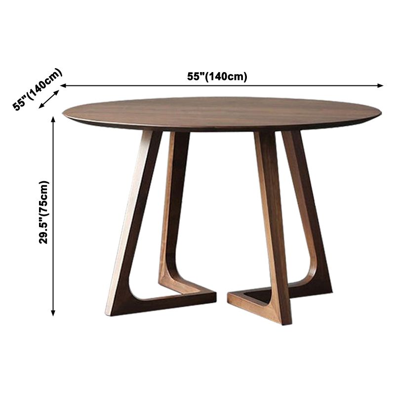 Solid Wood Round Dining Table Modern Contemporary Kitchen Wood Table with Double Pedestal Clearhalo ' dining_table' 'Dining Tables & Seating' 'Dining Tables' 'Furniture' 'furniture_dining_table' 'Kitchen & Dining Furniture' 'kitchen&dining_furn' 'kitchen' 'kitchen_dining_table' 1200x1200_aacab699-7adc-4e9f-a70c-ecf5c6daa91a