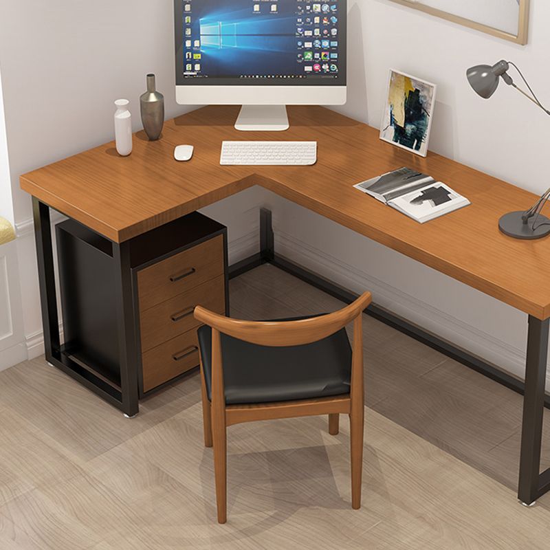 Contemporary Style Iron Office Desk L-Shape Writing Desk for Office Clearhalo 'furn' 'furn_office_desk' 'Furniture' 'Office Desks' 'Office Furniture' 'office_desk' 1200x1200_aacafb32-ea03-4ccc-9e03-0a158a1fb668
