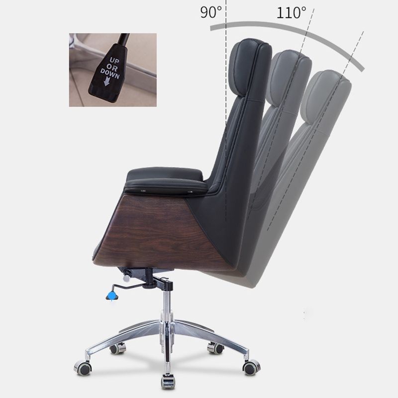 Contemporary Arm Chair Fixed Arms Adjustable Seat Height with Wheels Office Chair Clearhalo 'furn' 'furn_office_chair' 'Furniture' 'Office Chairs' 'Office Furniture' 'office_chair' 1200x1200_aacc29a8-fe85-4020-884f-b31633c12121
