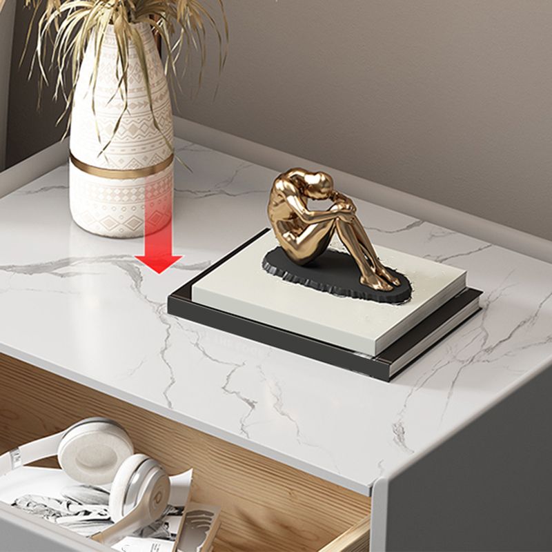 Mesa de mesa de acento de madera maciza de 20 "de altura con cajón