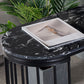 Marble Bistro Bar Desk with Specialty Table Top Double Pedestal Table - 41.3" H Clearhalo 'Bar Furniture' 'Bar Tables' 'bar_tables' 'furn' 'furn_bar_tables' 'Furniture' 'furniture_bar_tables' 'Kitchen & Dining Furniture' 1200x1200_aacd0173-1c9c-4144-878f-84bce028c369