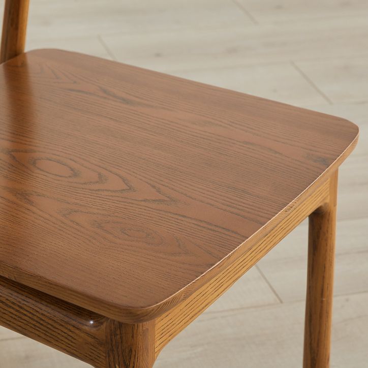 Indoor Solid Wood Dining Side Chair Brown Open Back Dining Side Chair Clearhalo 'Dining Chairs' 'Dining Tables & Seating' 'dining_chair' 'furn' 'furn_dining_chair' 'Furniture' 'Kitchen & Dining Furniture' 1200x1200_aacf9da7-add8-4b82-bd2a-3850024bccc4