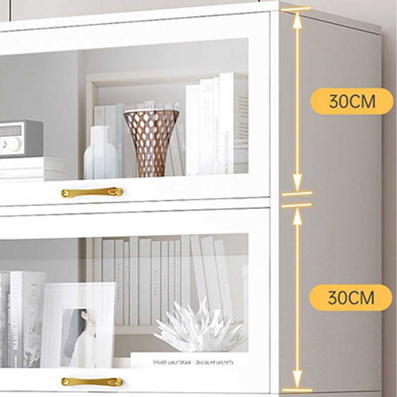 モダンなエンジニアリングウッドシェルフ本棚の床は、ドア付きのホームブックシェルフを閉めた