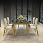 Traditional Luxury Dining Table Rectangle Metal Gold Tripod Dining Table Clearhalo 'Dining Tables & Seating' 'Dining Tables' 'dining_table' 'furn' 'furn_dining_table' 'Furniture' 'furniture_dining_table' 'Kitchen & Dining Furniture' 'kitchen' 'kitchen_dining_table' 1200x1200_aad06e80-3c2b-4706-b1d8-9ec49b48af56