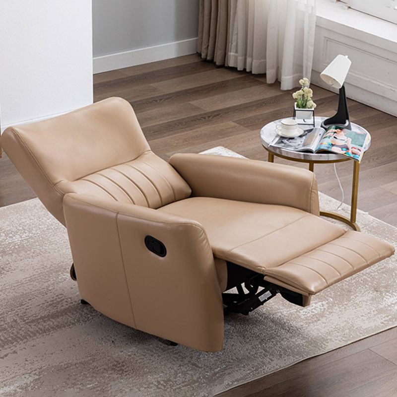 Sedia reclinabile in cuoio con telaio in metallo in metallo