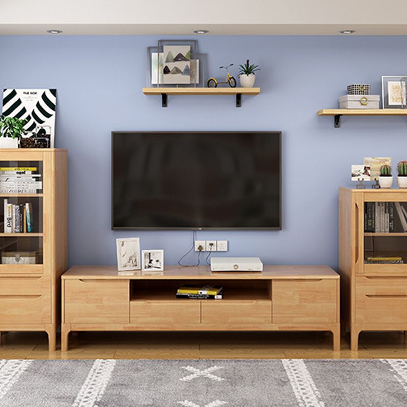 Scandinavian Wood TV Stand Console Open Storage TV Media Stand for Living Room Clearhalo 'furn' 'furn_tv_stands_entertainment_centers' 'Furniture' 'Living Room Furniture' 'TV Stands & Entertainment Centers' 'TV Stands & Media Storage Furniture' 'tv_stands_entertainment_centers' 1200x1200_aad31d7d-4004-45f4-8d2b-33bbee6e432b