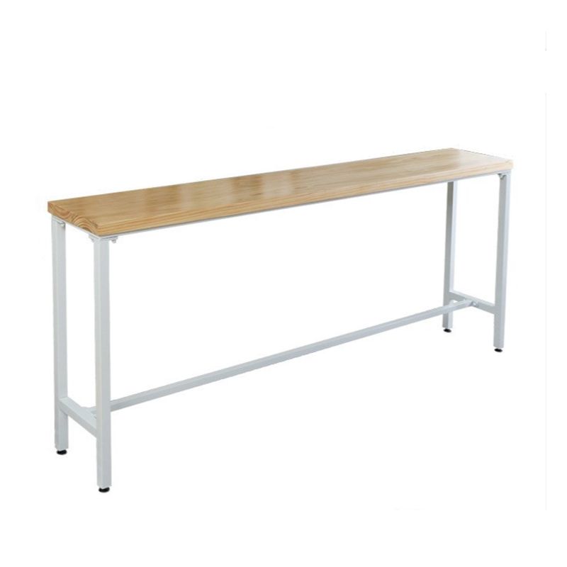 Rectangular Pine Wood Top Bar Table Luxurious Bar Table with Trestle Base in White Clearhalo 'Bar Furniture' 'Bar Tables' 'bar_tables' 'furn' 'furn_bar_tables' 'Furniture' 'Kitchen & Dining Furniture' 1200x1200_aad32d47-4342-4e37-b50b-cdaa3dc20a67