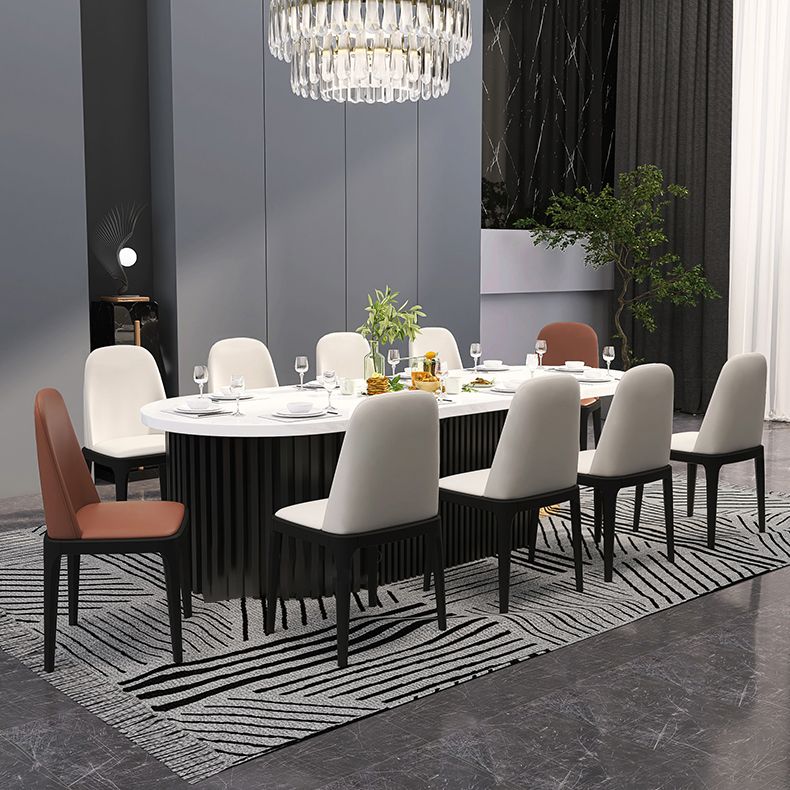 Industrial Style Dining Chair Faux Leather Side Chair with Wooden Legs for Home Clearhalo 'Dining Chairs' 'Dining Tables & Seating' 'dining_chair' 'furn' 'furn_dining_chair' 'Furniture' 'Kitchen & Dining Furniture' 1200x1200_aad4c389-a835-4a20-a176-41a75fe9e273