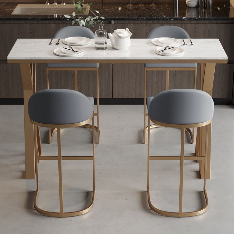 Rechthoekige barkruk en tafel Glam 1/5-delige pub-eetset