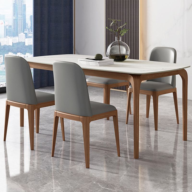 Rectangle Dining Table Sintered Stone Table Retro Modern with 4 Legs Clearhalo 'Dining Tables & Seating' 'Dining Tables' 'dining_table' 'furn' 'furn_dining_table' 'Furniture' 'furniture_dining_table' 'Kitchen & Dining Furniture' 'kitchen' 'kitchen_dining_table' 1200x1200_aad7b8e1-e27d-4a53-9653-8f1003932fbe
