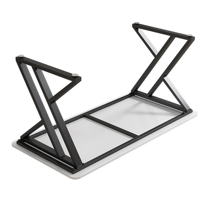 Eigentijdse kantoorbureau gebogen antieke afwerking computerbureau met metalen benen