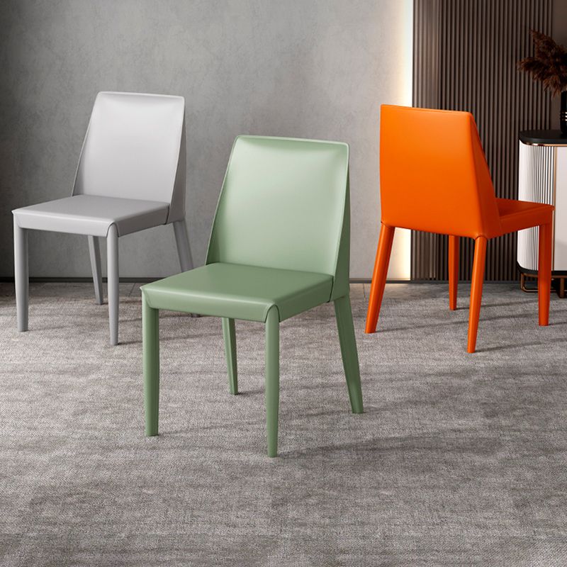 Glam Leather Kitchen and Dining Room Chair Solid Back Chair(Set of 2) Clearhalo 'Dining Chairs' 'Dining Tables & Seating' 'dining_chair' 'furn' 'furn_dining_chair' 'Furniture' 'furniture_dining_chair' 'Kitchen & Dining Furniture' 1200x1200_aad8483a-0fc3-4d65-a532-259c59478c46