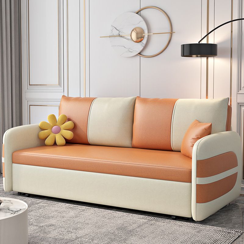 Faux Leather Stain Resistant Square Arm Modern Bed Sofa Couch Clearhalo 'furn' 'furn_sofas' 'Furniture' 'Living Room Furniture' 'Sofa' 'sofas' 1200x1200_aad88f60-329d-4ea6-9d59-851835a7fb65