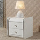 Faux Wood Accent Table Nightstand Contemporary Night Table with Drawers