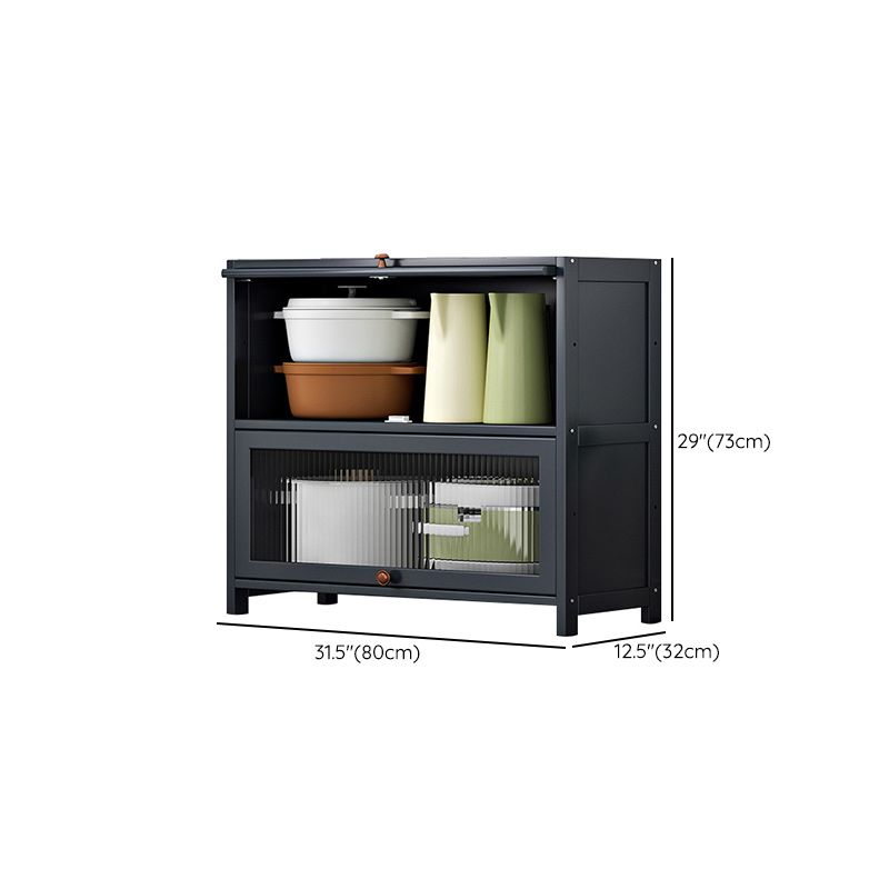 Contemporary Black Buffet Server Bamboo Dining Server for Kitchen Clearhalo 'buffet_sideboard' 'Buffets & Sideboards' 'furn' 'furn_buffet_sideboard' 'Furniture' 'Kitchen & Dining Furniture' 1200x1200_aada8126-5f02-47df-9b96-7dae60d70370