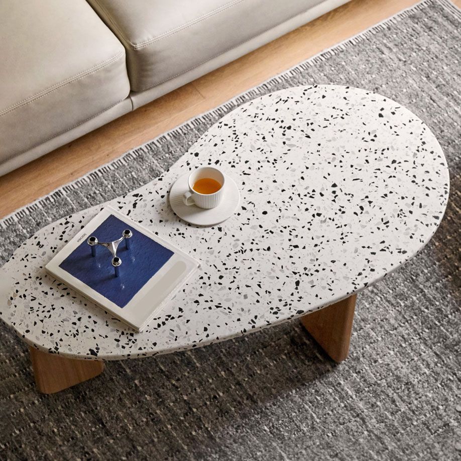 3 Legs Coffee Table Stone Geometric Coffee Coffee or End Table Clearhalo 'Coffee & Accent Tables' 'Coffee Tables' 'coffee_tables' 'furn' 'furn_coffee_tables' 'Furniture' 'Living Room Furniture' 1200x1200_aadb4edf-a85f-4a39-80f8-bd652c3cf082