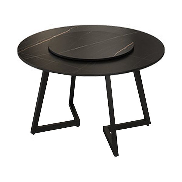 Modern Stone Double Pedestal Dining Table Matte Finish Round Table for Kitchen Clearhalo 'Dining Tables & Seating' 'Dining Tables' 'dining_table' 'furn' 'furn_dining_table' 'Furniture' 'furniture_dining_table' 'Kitchen & Dining Furniture' 'kitchen' 'kitchen_dining_table' 1200x1200_aadd2496-b6bd-4415-bf29-bf2e367370f8