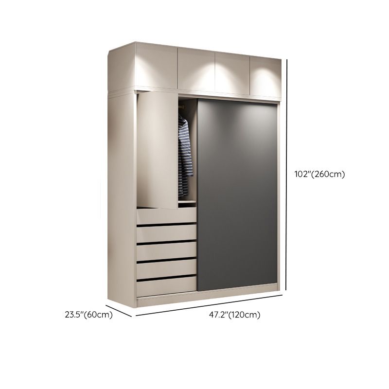 Moderne stijl schuifdeuren arme houten opbergkast met planken