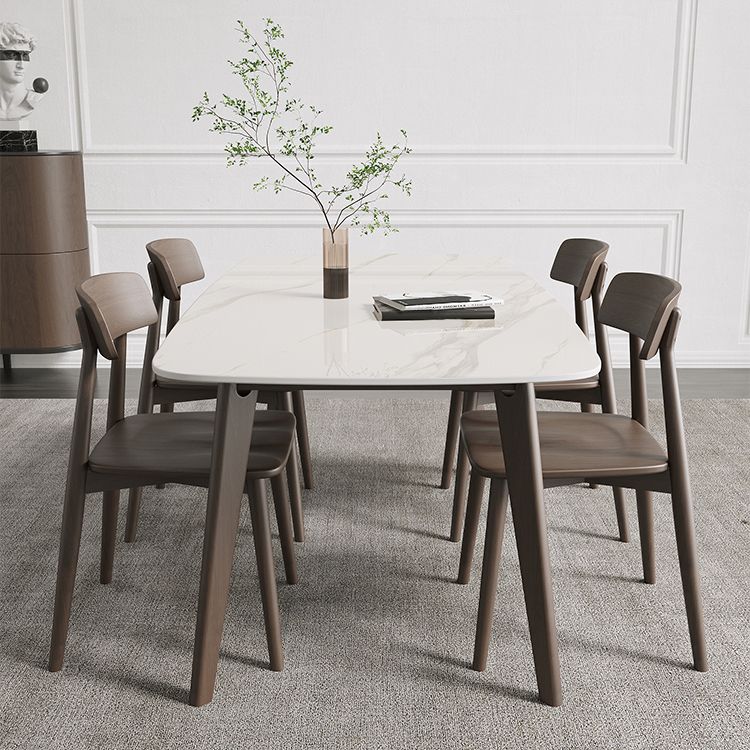 Rectangle Dining Table Oak Solid Wood Base Dining Table with 4 Legs Clearhalo 'Dining Tables & Seating' 'Dining Tables' 'dining_table' 'furn' 'furn_dining_table' 'Furniture' 'Kitchen & Dining Furniture' 1200x1200_aae17b95-90b4-4ce3-8b31-d1596dcc6803