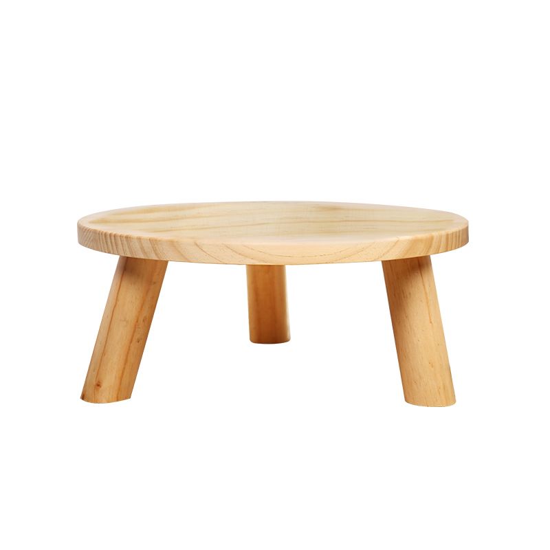 7,8'H Moderner 3-beiniger runder Couchtisch mit Holzsockel für Apartment-Schlafzimmer