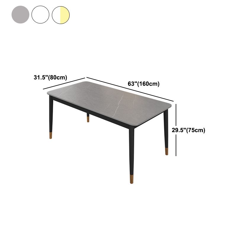 Glam Rectangle Dining Table Set 1/4/5/7 Pieces Dinette Set with Sintered Stone Top Clearhalo 'Dining Room Sets' 'Dining Tables & Seating' 'dining_room_set' 'furn' 'furn_dining_room_set' 'Furniture' 'Kitchen & Dining Furniture' 1200x1200_aae1f945-1b47-4f9f-93bc-d370e5284574