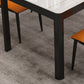 Table de salle à manger rectangulaire en verre de style contemporain avec 4 pieds