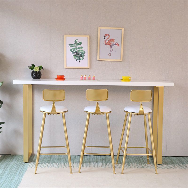 Tavolo da bar rettangolo in stile glam tavolo da pranzo a barre in legno con base a slitta