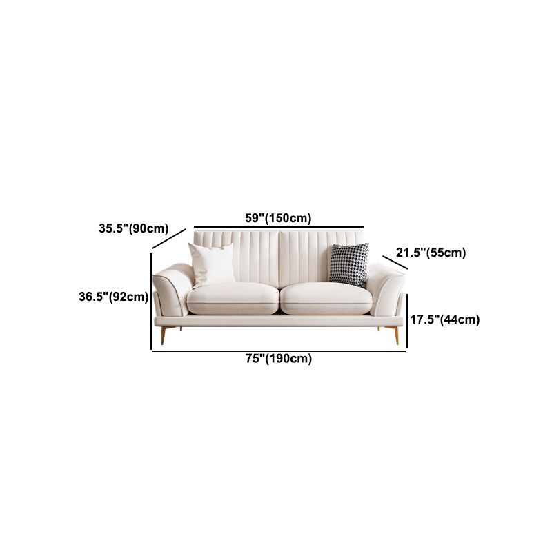 Canapé en cuir faux 35,43 "d x 36,22" H canapé à bras évasé pour le salon