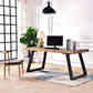 Metal Industrial Rectangle Table Pine Solid Wood Top Dining Table with Sled Base Clearhalo 'Dining Tables & Seating' 'Dining Tables' 'dining_table' 'furn' 'furn_dining_table' 'Furniture' 'furniture_dining_table' 'Kitchen & Dining Furniture' 1200x1200_aae6f4b9-880d-412e-8279-35460756b1d2